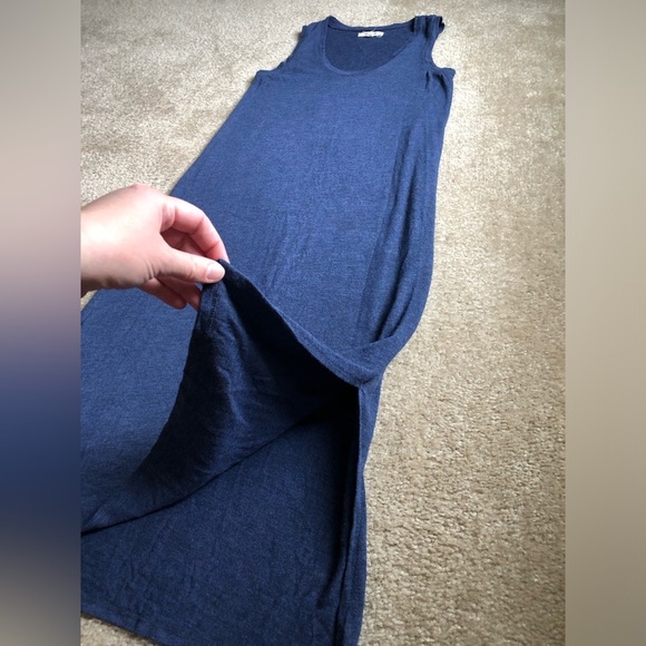 Madewell Women’s XS Navy Blue Jersey Knit Tank Midi Sleeveless Dress w/Slits EUC - Picture 8 of 10